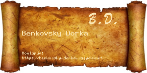 Benkovsky Dorka névjegykártya